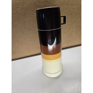 Vintage 1970s Retro Brown Colored Thermos King Seeley w/Cup & Spout Top USA Made